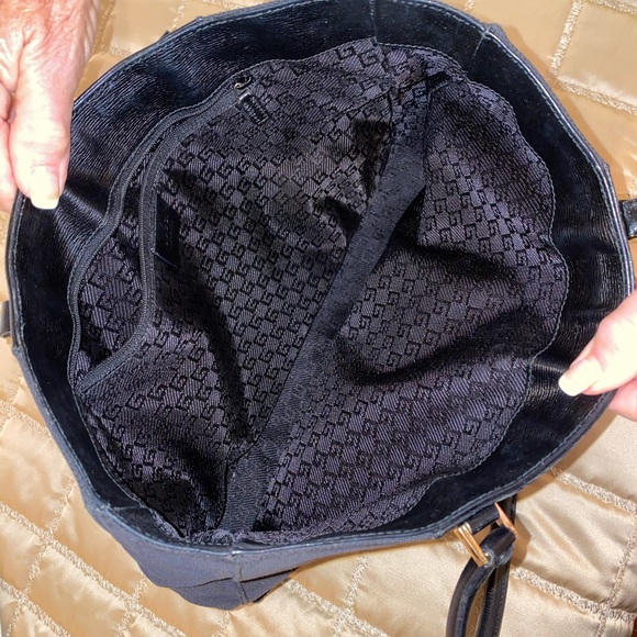 Authentic Gucci canvas and leather handbag in very good condition 13” X 9” X 2” - Picture 5 of 8